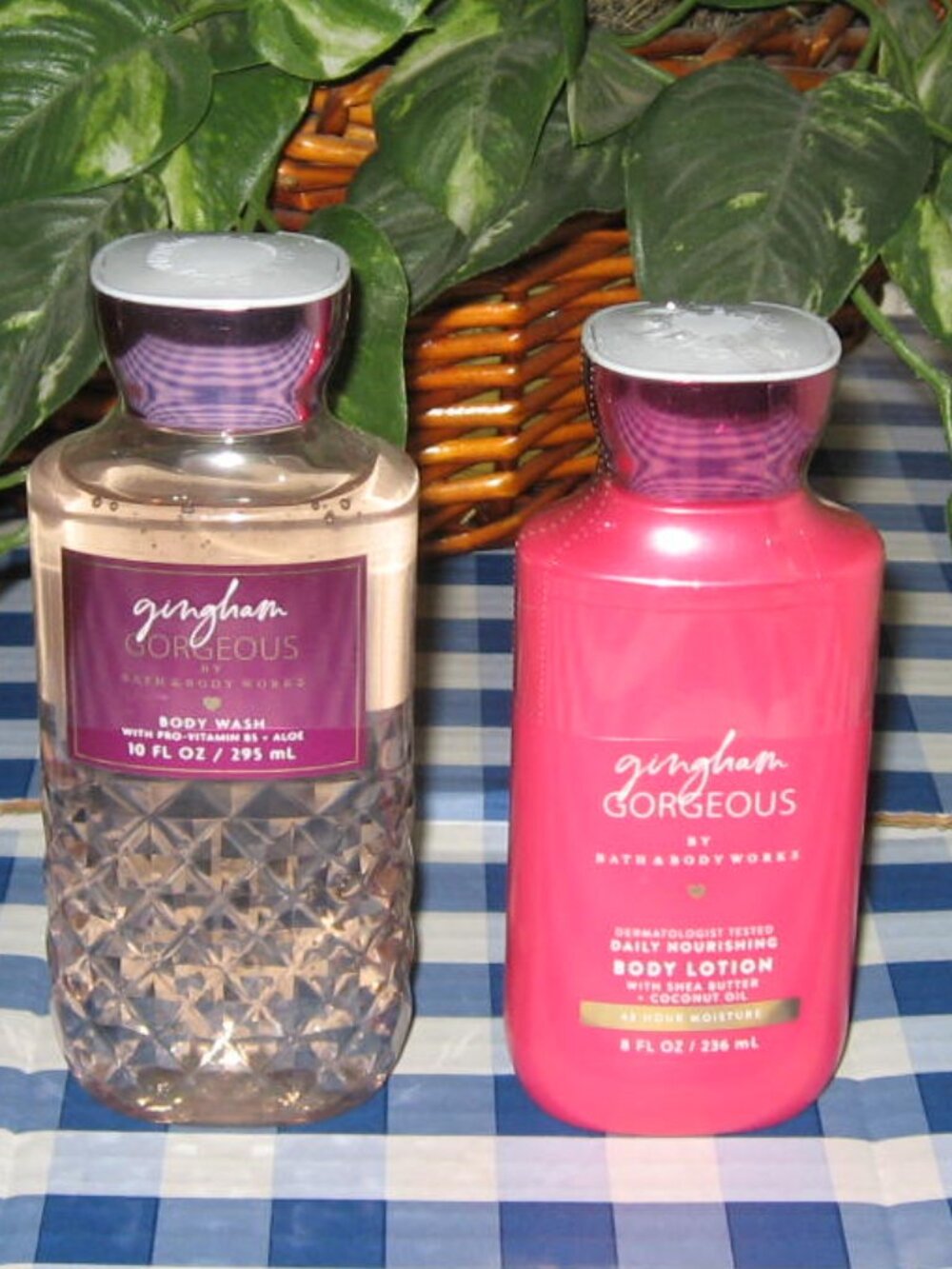 VBBW Gingham GORGEOUS Body Wash & Body Lotion Lot of 2 NEW